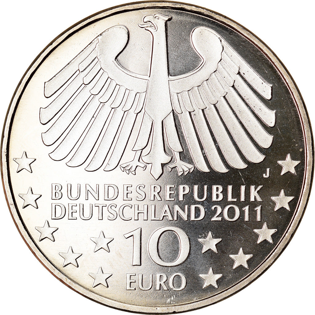 GERMANY - FEDERAL REPUBLIC, 10 Euro, 2011, Hamburg, MS(63), Copper-nickel