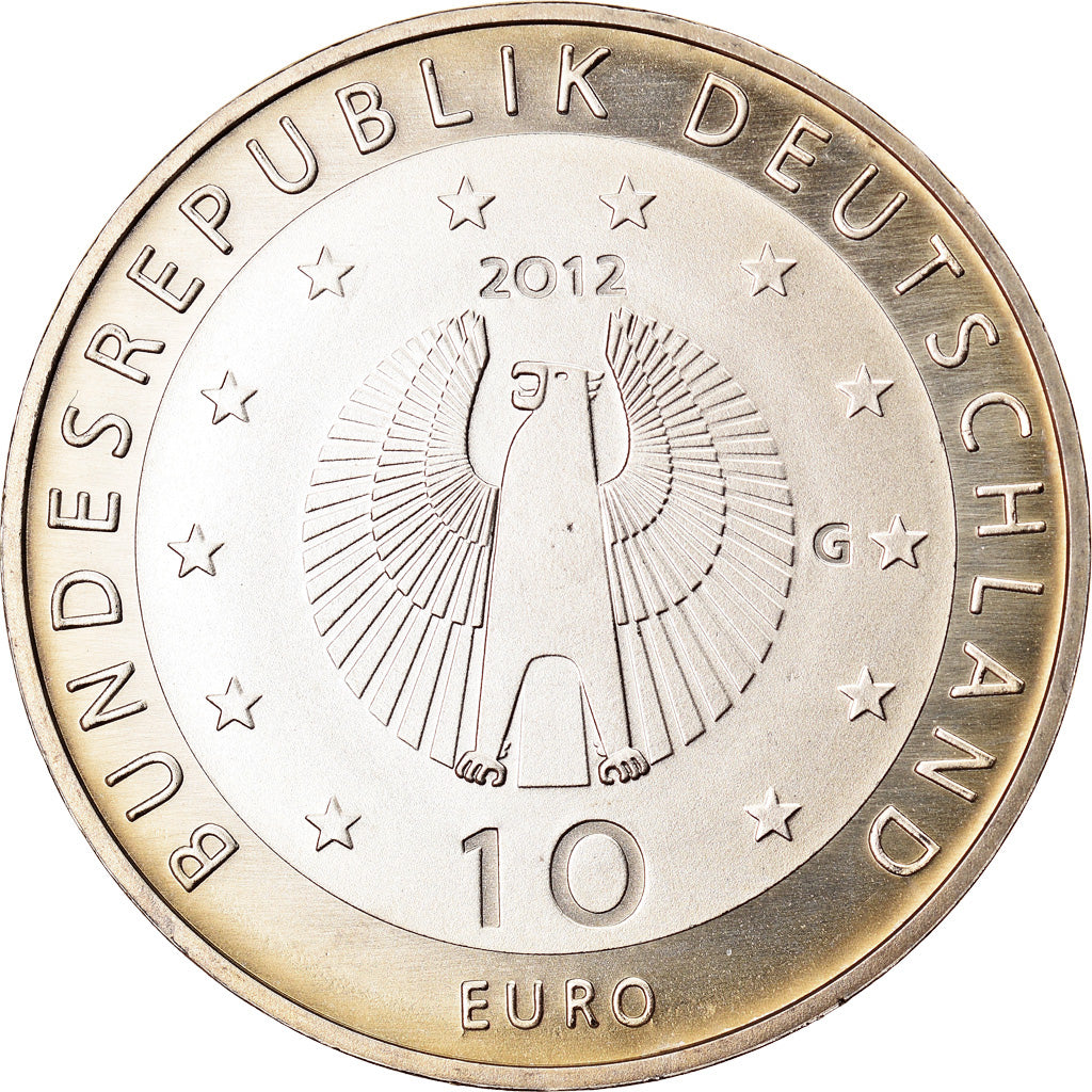 GERMANY - FEDERAL REPUBLIC, 10 Euro, 2012, Karlsruhe, MS(63), Copper-nickel