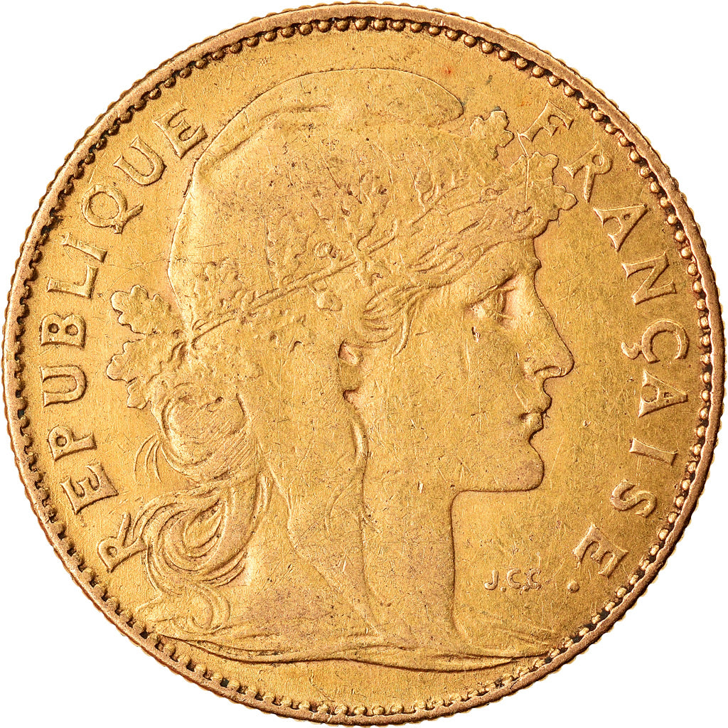 Moeda, França, Marianne, 10 Francs, 1899, Paris, EF(40-45), Dourado, KM:846