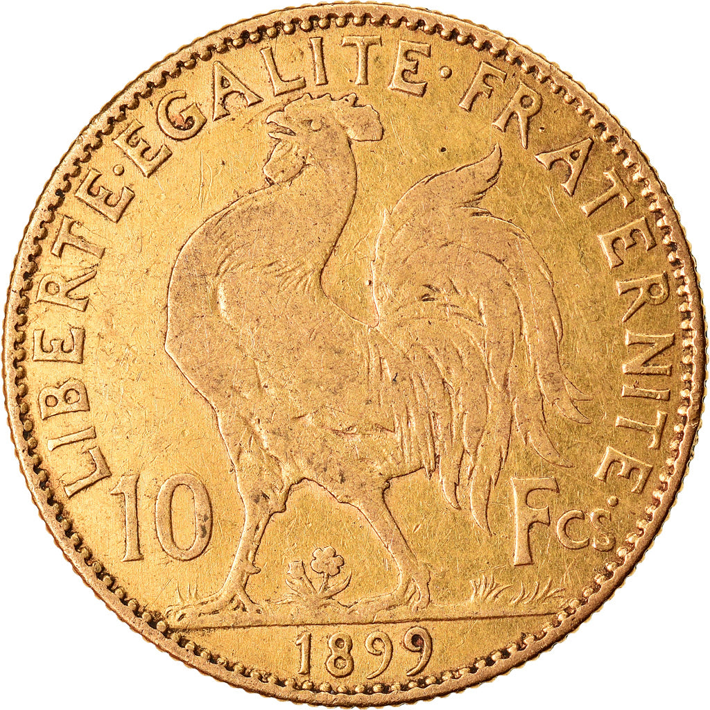Moeda, França, Marianne, 10 Francs, 1899, Paris, EF(40-45), Dourado, KM:846