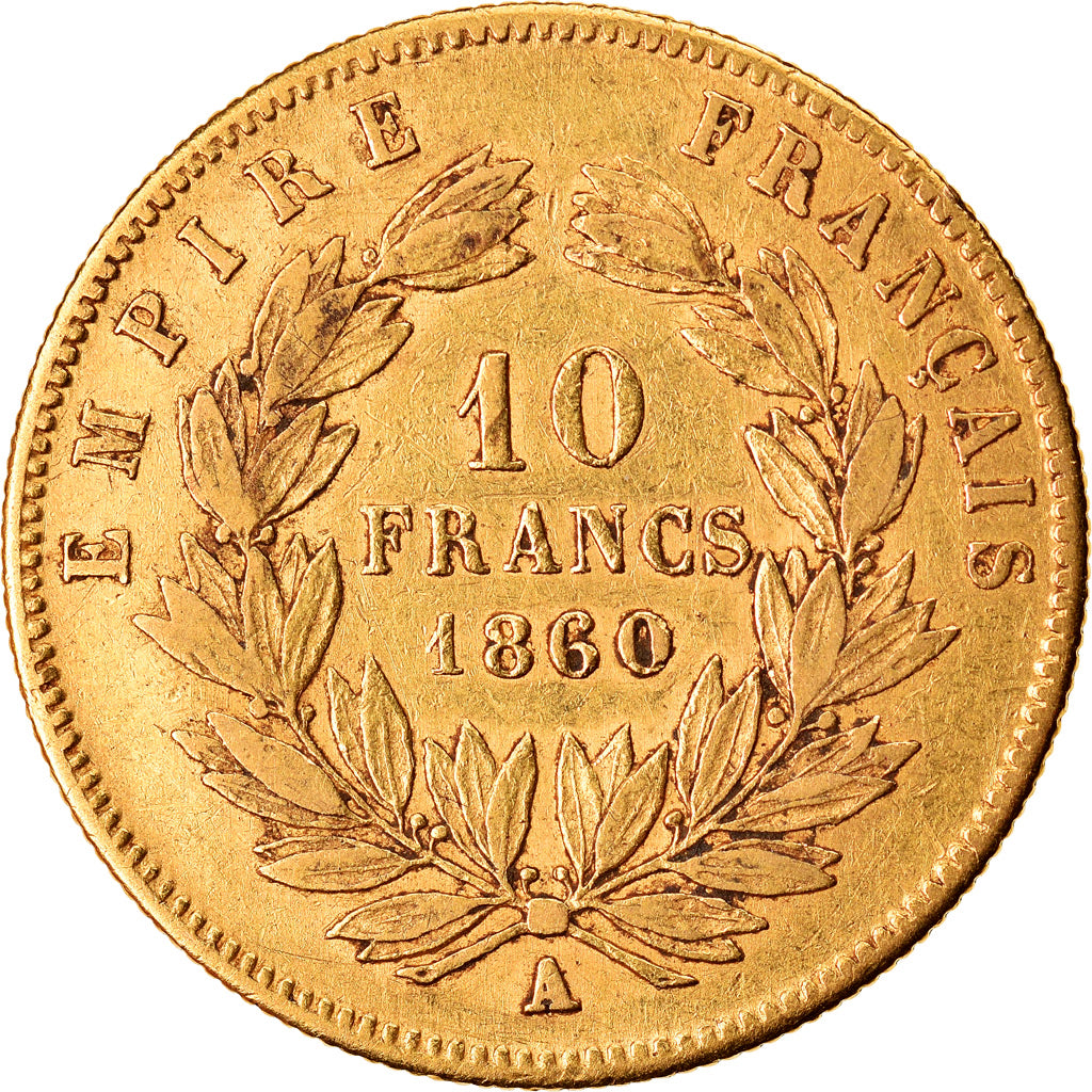 Monnaie, France, Napoleon III, 10 Francs, 1860, Paris, TB+, Or, Gadoury:1014