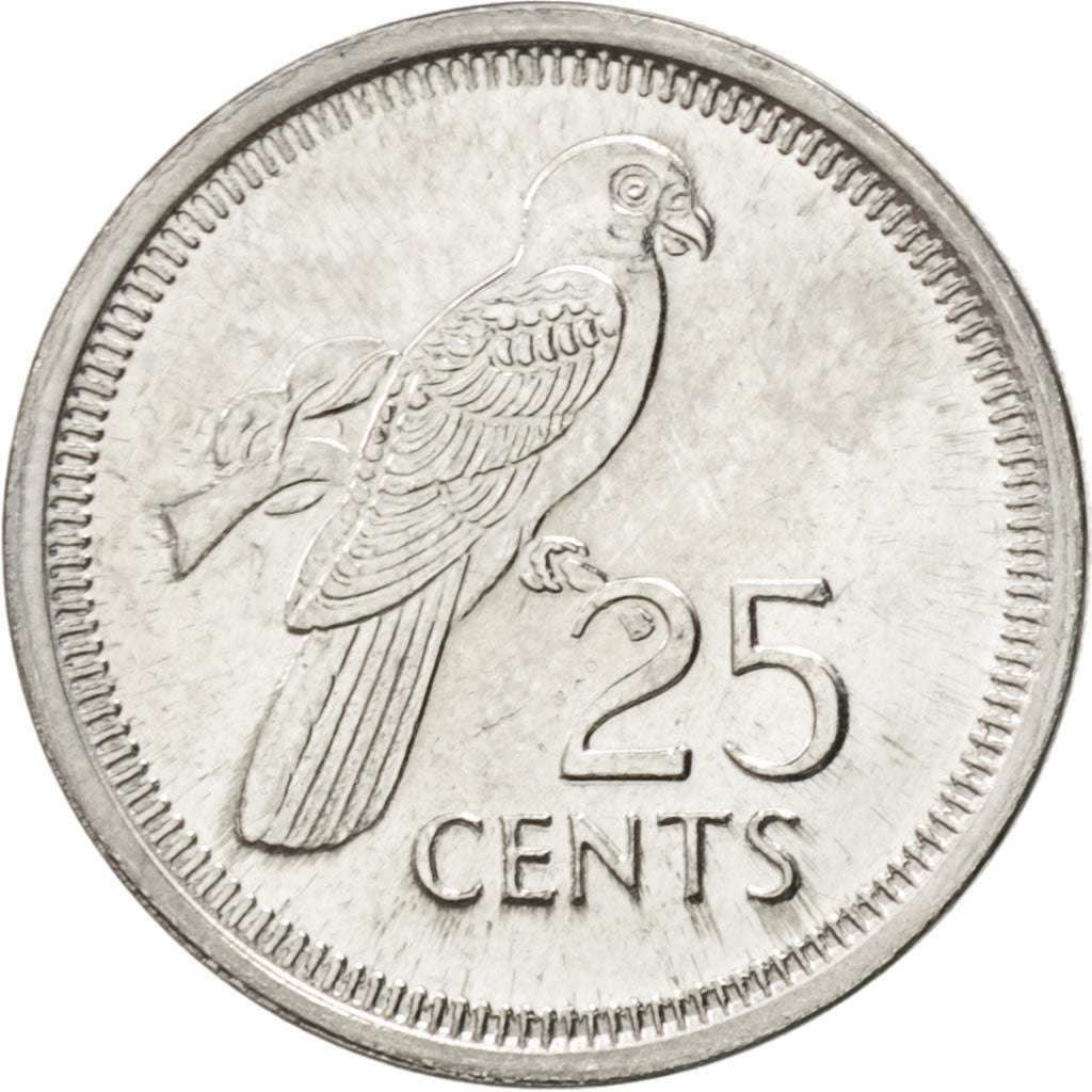 Coin, Seychelles, 25 Cents, 2010, MS(63), Nickel Clad Steel, KM:49a