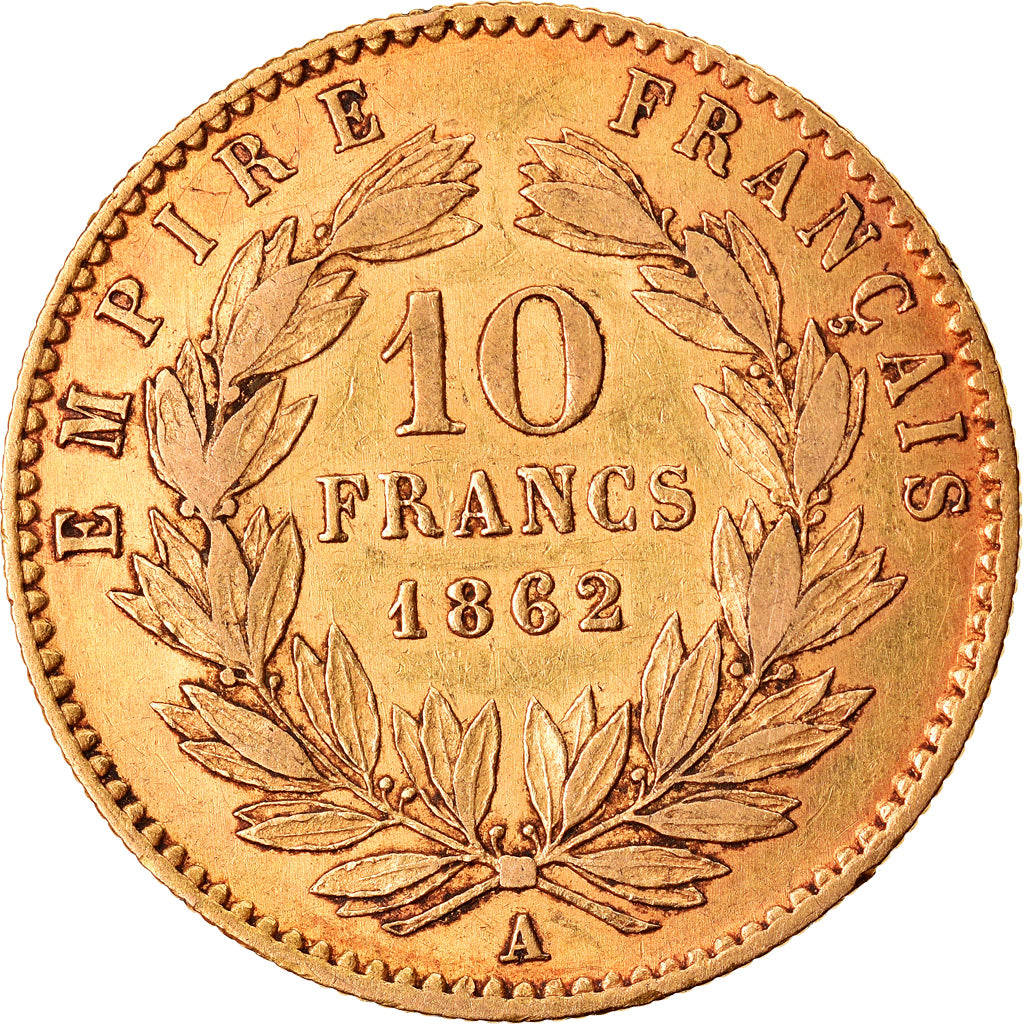 Monnaie, France, Napoleon III, 10 Francs, 1862, Paris, TTB, Or, Gadoury:1015