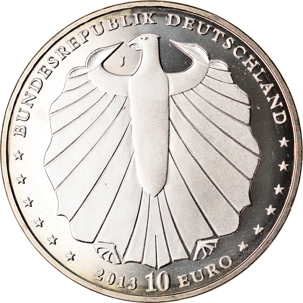 ALEMANHA - REPÚBLICA FEDERAL, 10 Euro, 2013, Hamburg, MS(63), Cuproníquel