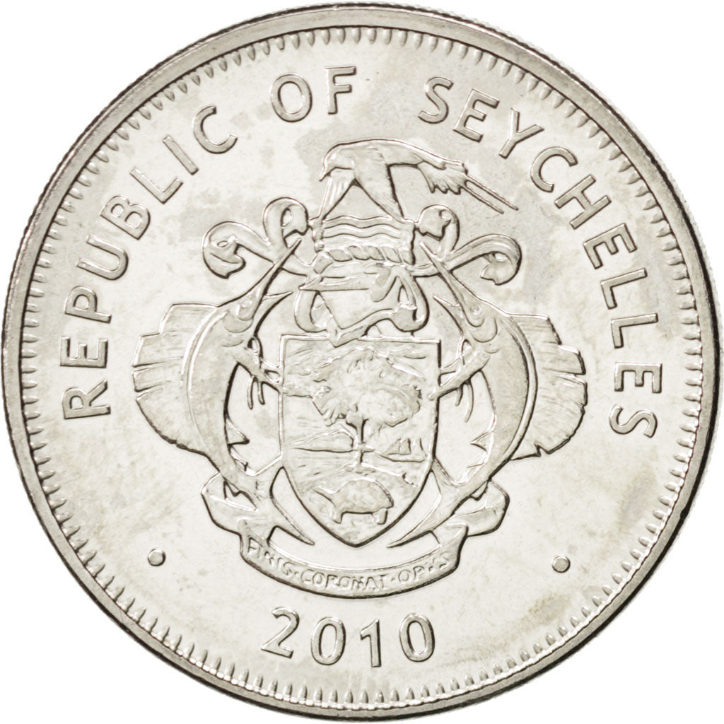 SEYCHELLES, Rupee, 2010, KM #50.2, MS(63), Copper-Nickel, 25.46, 6.12