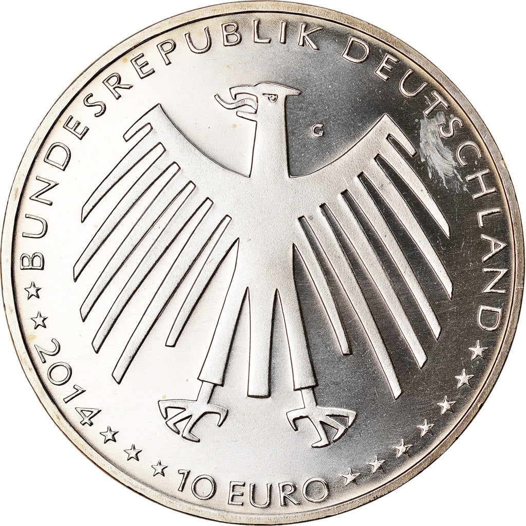 GERMANY - FEDERAL REPUBLIC, 10 Euro, 2014, Karlsruhe, MS(64), Cupro-nickel