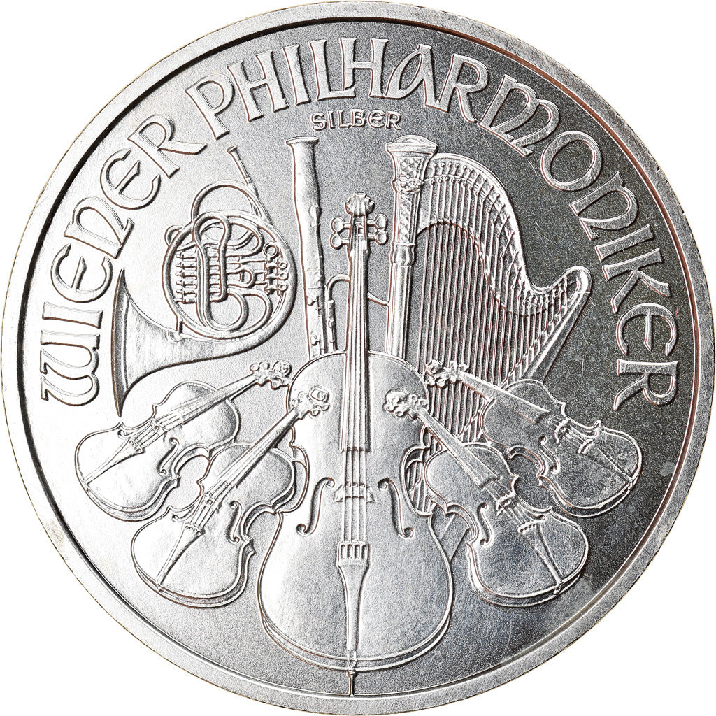 Austria, Philharmonic Orchestra, 1-1/2 Euro, 2008, 1 Oz, MS(63), Silver