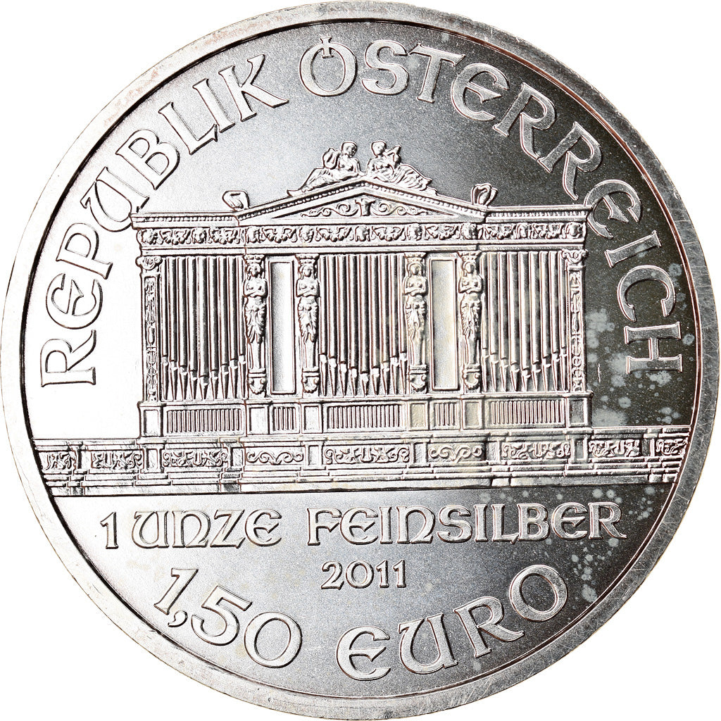 Österreich, Philharmonic Orchestra, 1-1/2 Euro, 2011, 1 Oz, UNZ, Silber