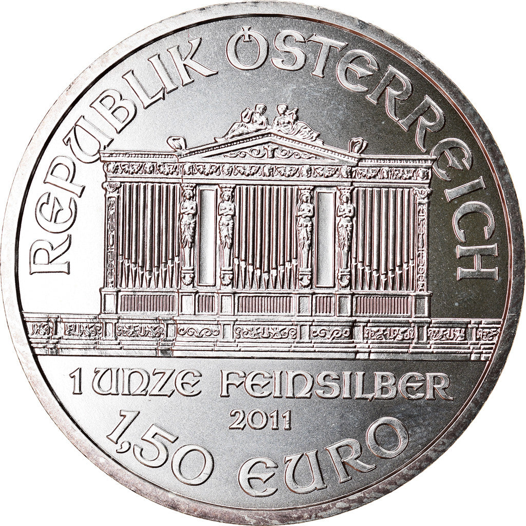 Austria, Philharmonic Orchestra, 1-1/2 Euro, 2011, 1 Oz, SPL+, Argento