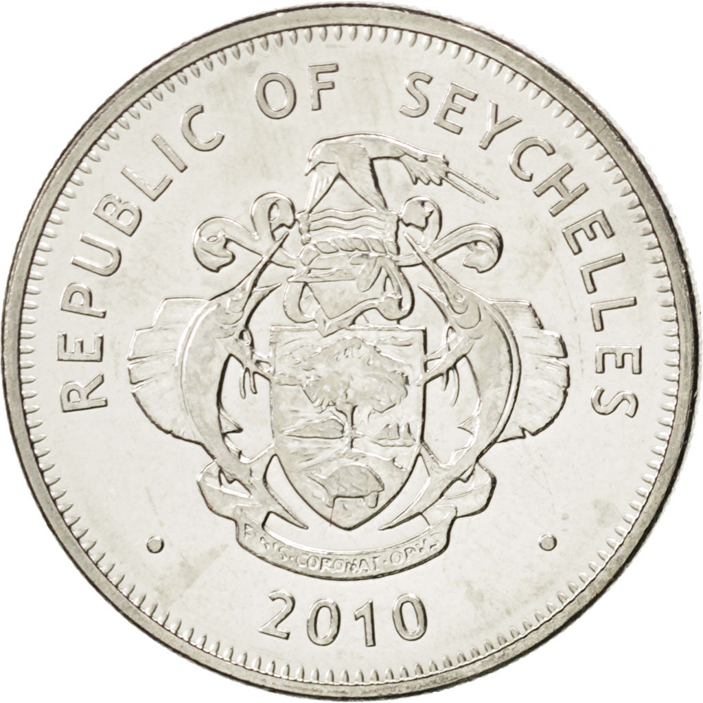 SEYCHELLES, Rupee, 2010, KM #50.2, MS(63), Copper-Nickel, 25.46, 6.24