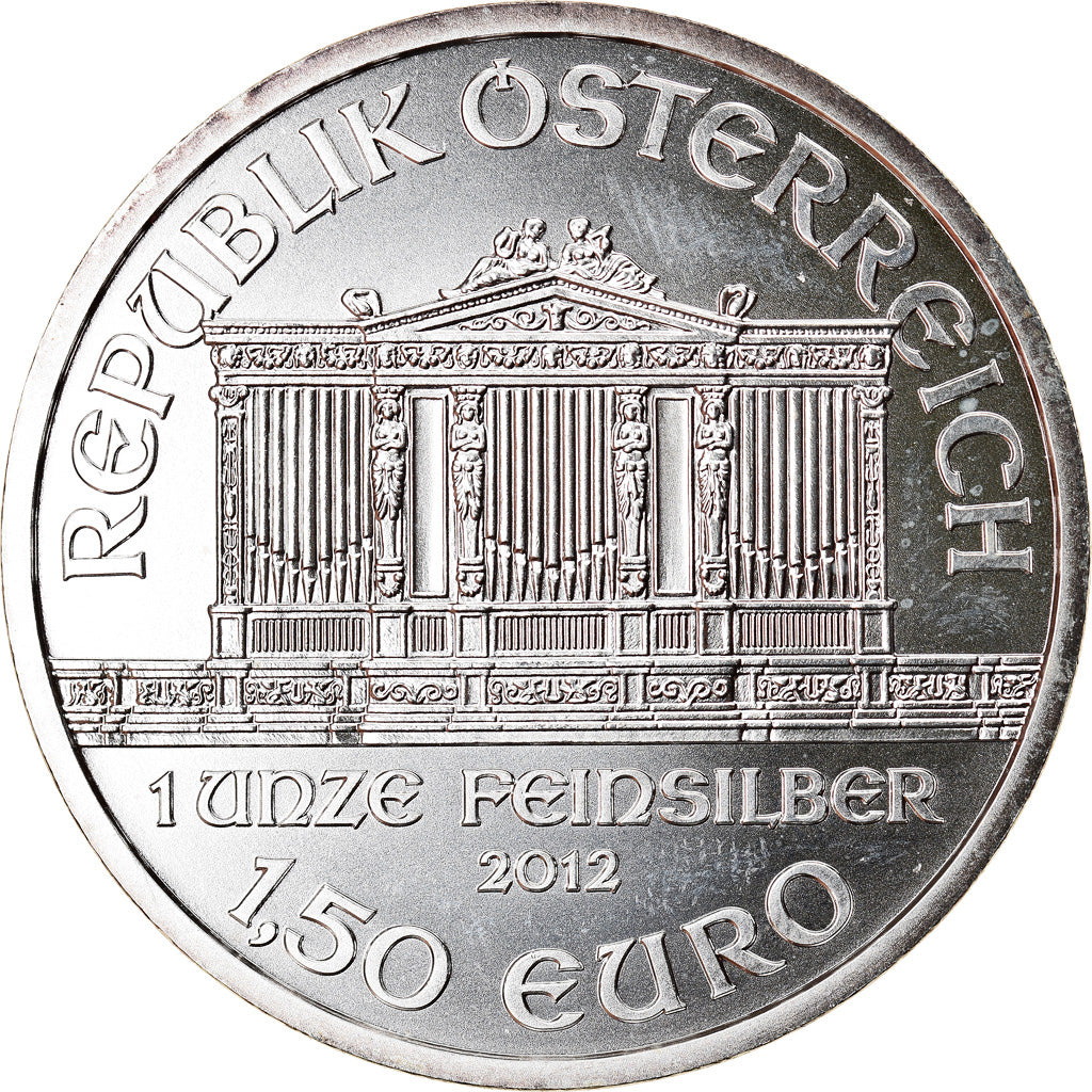 Austria, Philharmonic Orchestra, 1-1/2 Euro, 2012, 1 Oz, MS(64), Silver