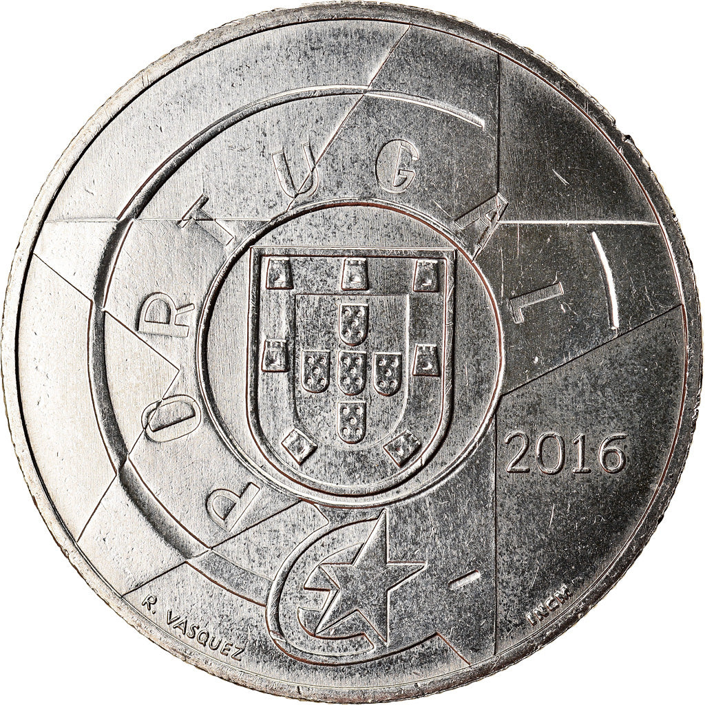 Portugal, 5 Euro, The Modernism - Almada Negreiros, 2016, MS(63), Copper-nickel