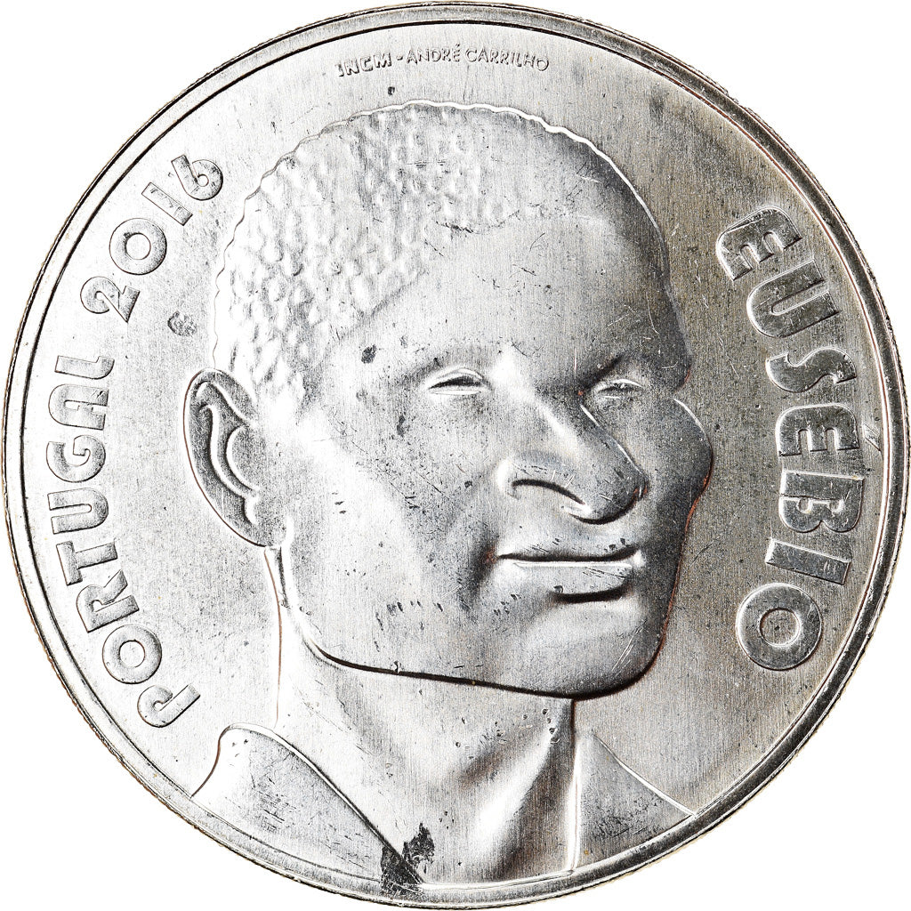 Portogallo, 7-1/2 Euro, Sport Heroes - Eusébio, 2016, SPL+, Argento