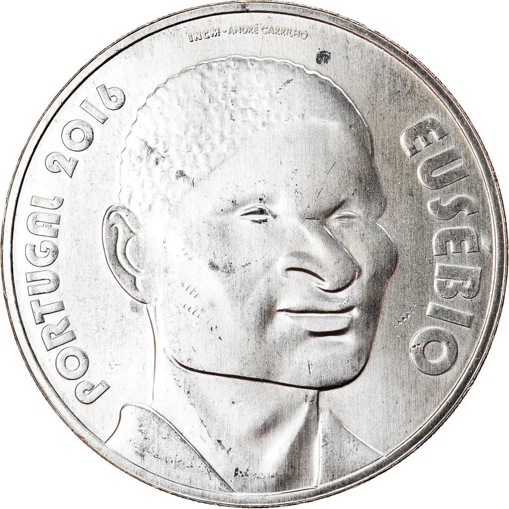 Portugal, 7-1/2 Euro, Sport Heroes - Eusébio, 2016, MS(64), Silver