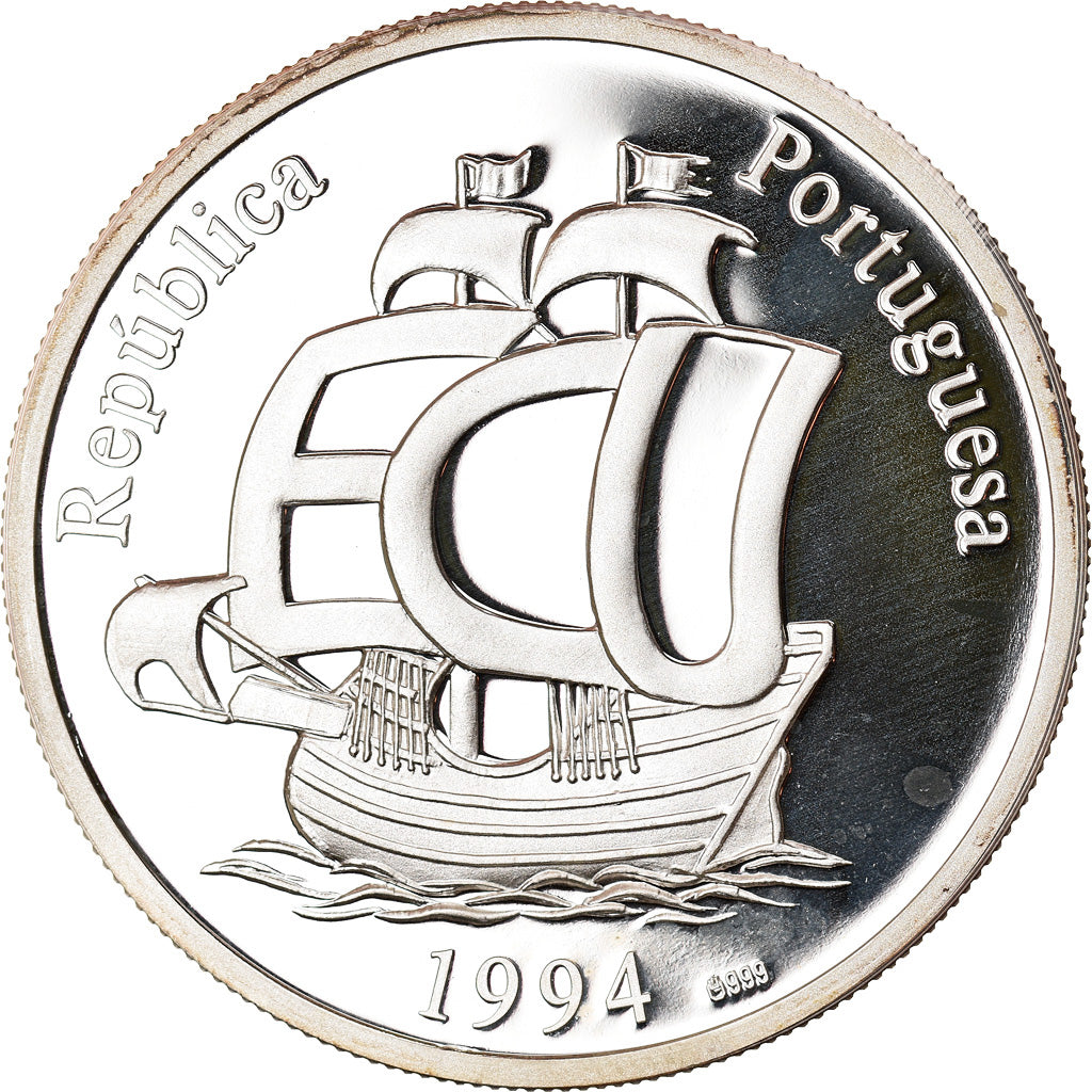 Moneta, Portogallo, Ferdinand Magellan, Ecu, 1994, FDC, Argento