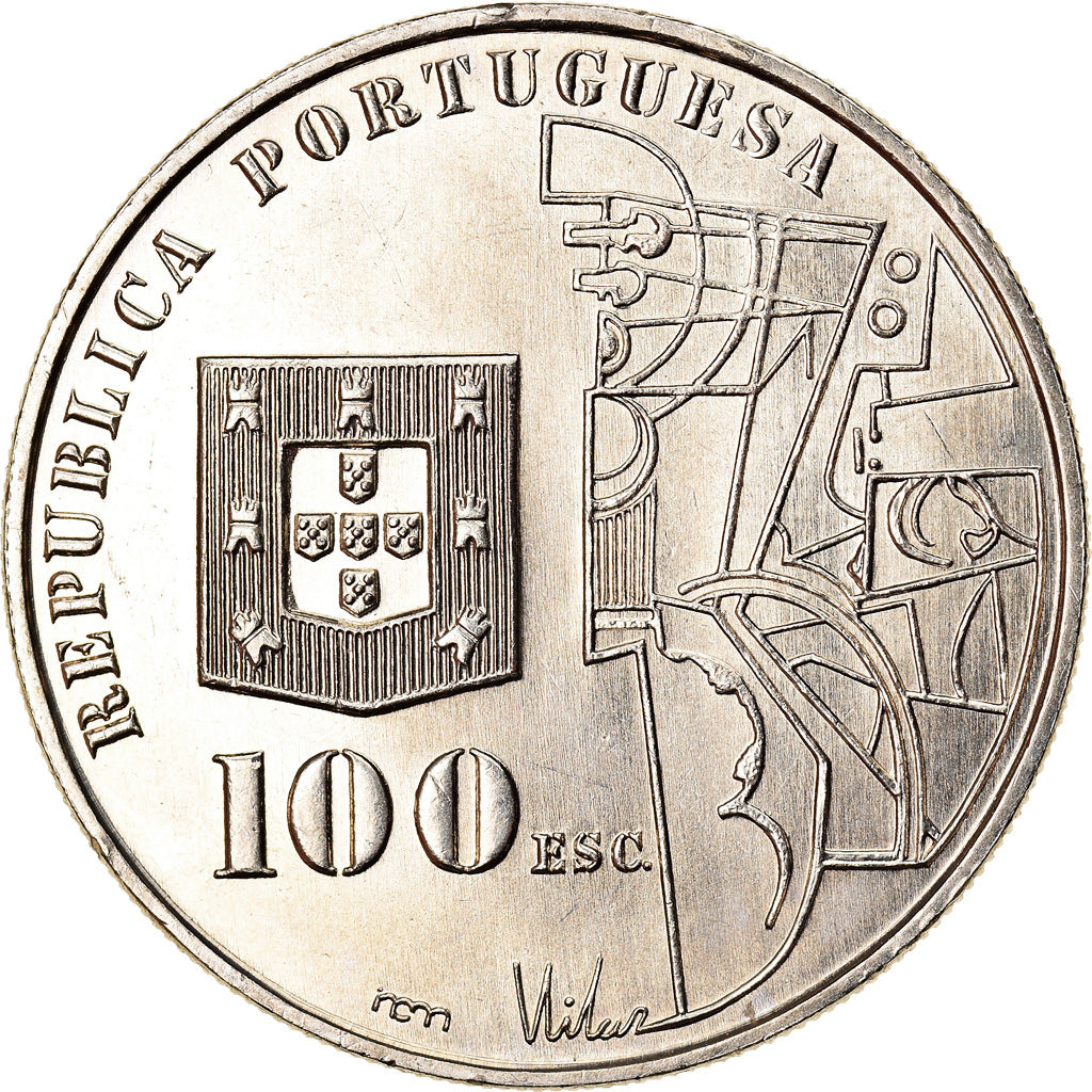 Münze, Portugal, 100 Escudos, 1987, Lisbon, UNZ+, Copper-nickel, KM:644