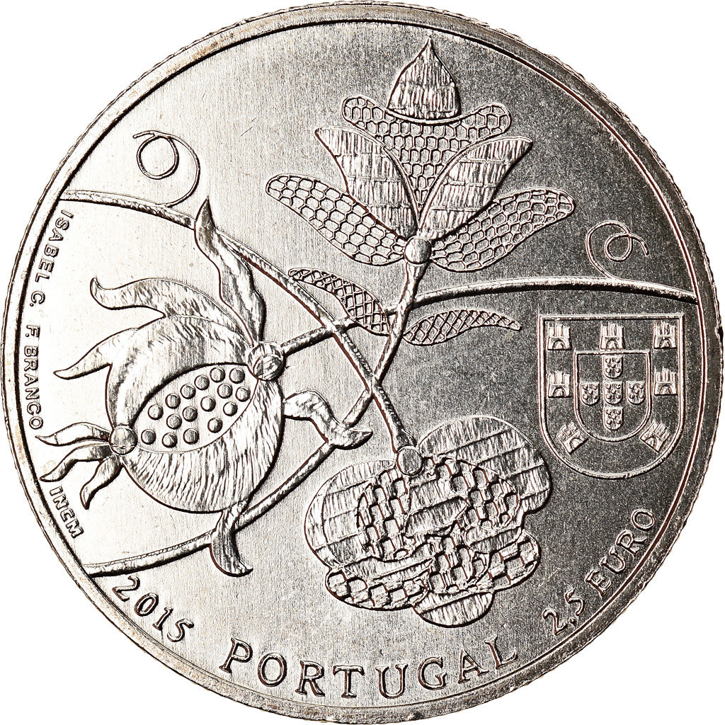 Portugal, 2-1/2 Euro, Beadspreads from Castelo Branco, 2015, MS(64)