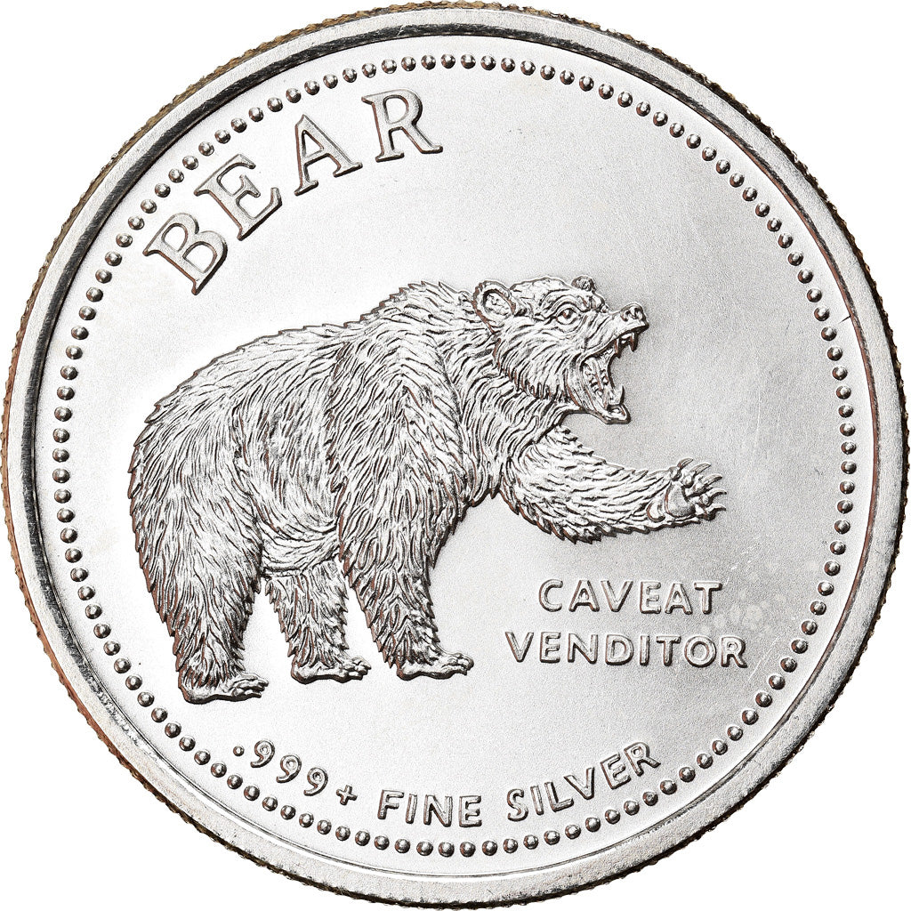 Monnaie, États-Unis, Bull - Bear, Onza, Troy Ounce of Silver, FDC, Argent
