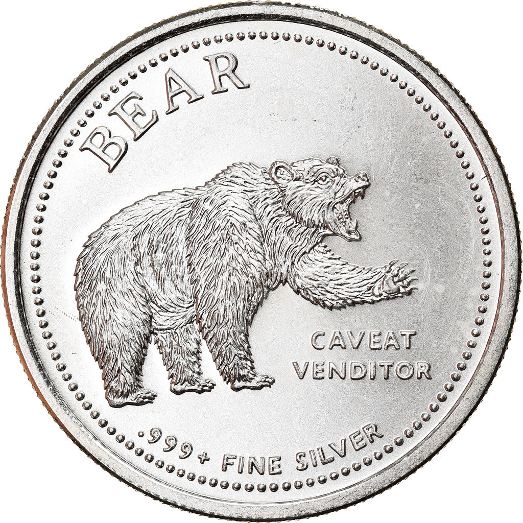 Monnaie, États-Unis, Bull - Bear, Onza, Troy Ounce of Silver, FDC, Argent