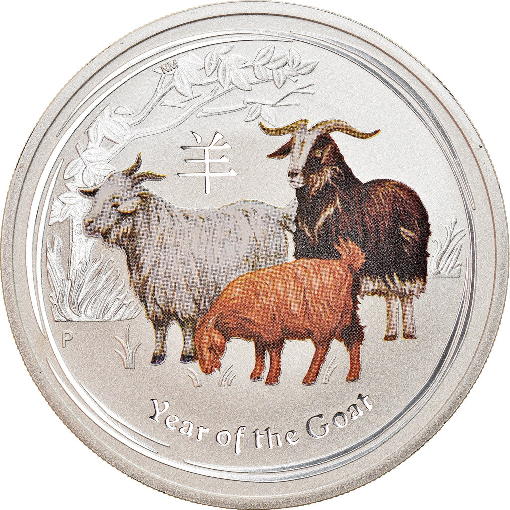 Moneta, Australia, Year of the Goat, 1 Dollar, 2015, 1 Oz, FDC, Argento