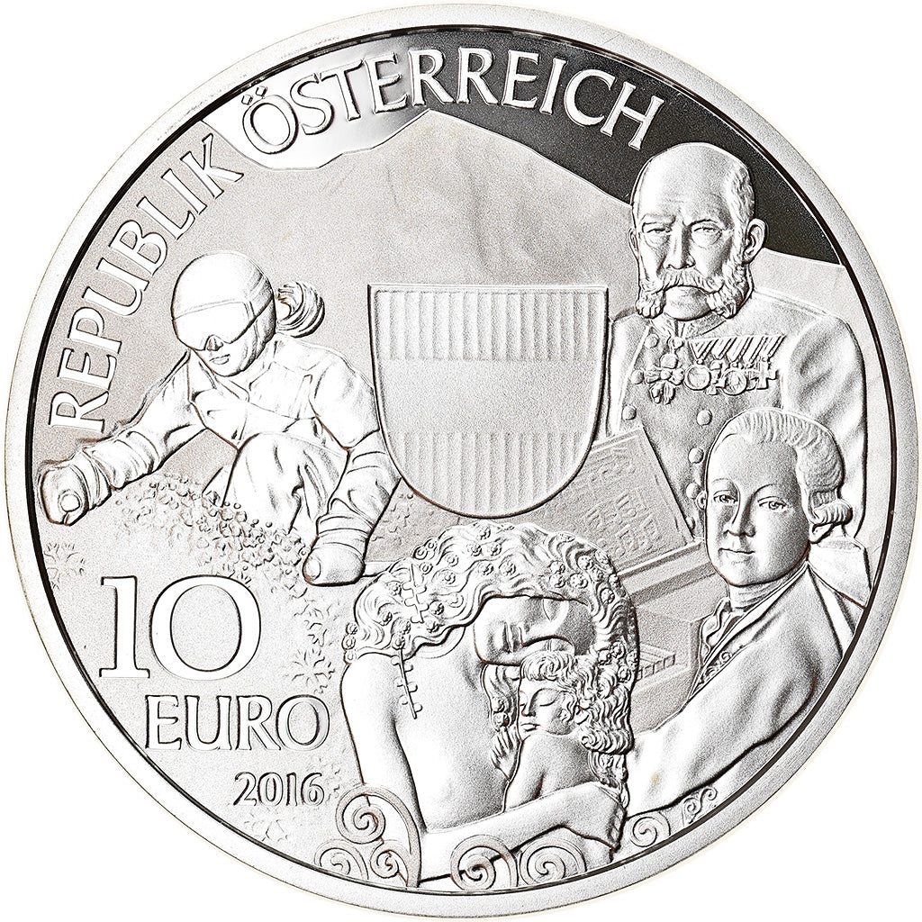 Austria, 10 Euro, Österreich, 2016, FDC, Argento