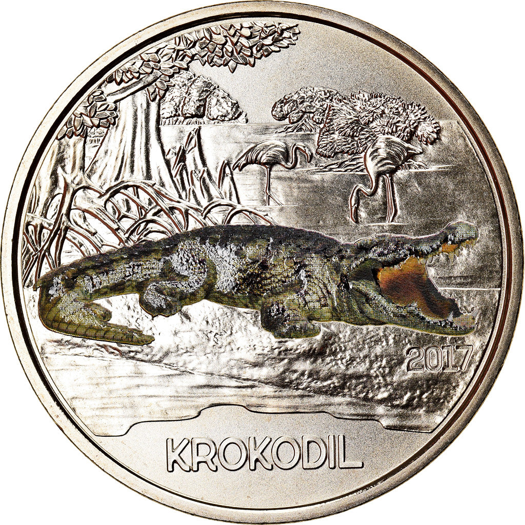 Österreich, 3 Euro, The Crocodile, 2017, Colourized, STGL, Copper-nickel