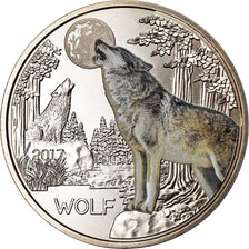 Österreich, 3 Euro, The Wolf, 2017, Colourized, STGL, Copper-nickel