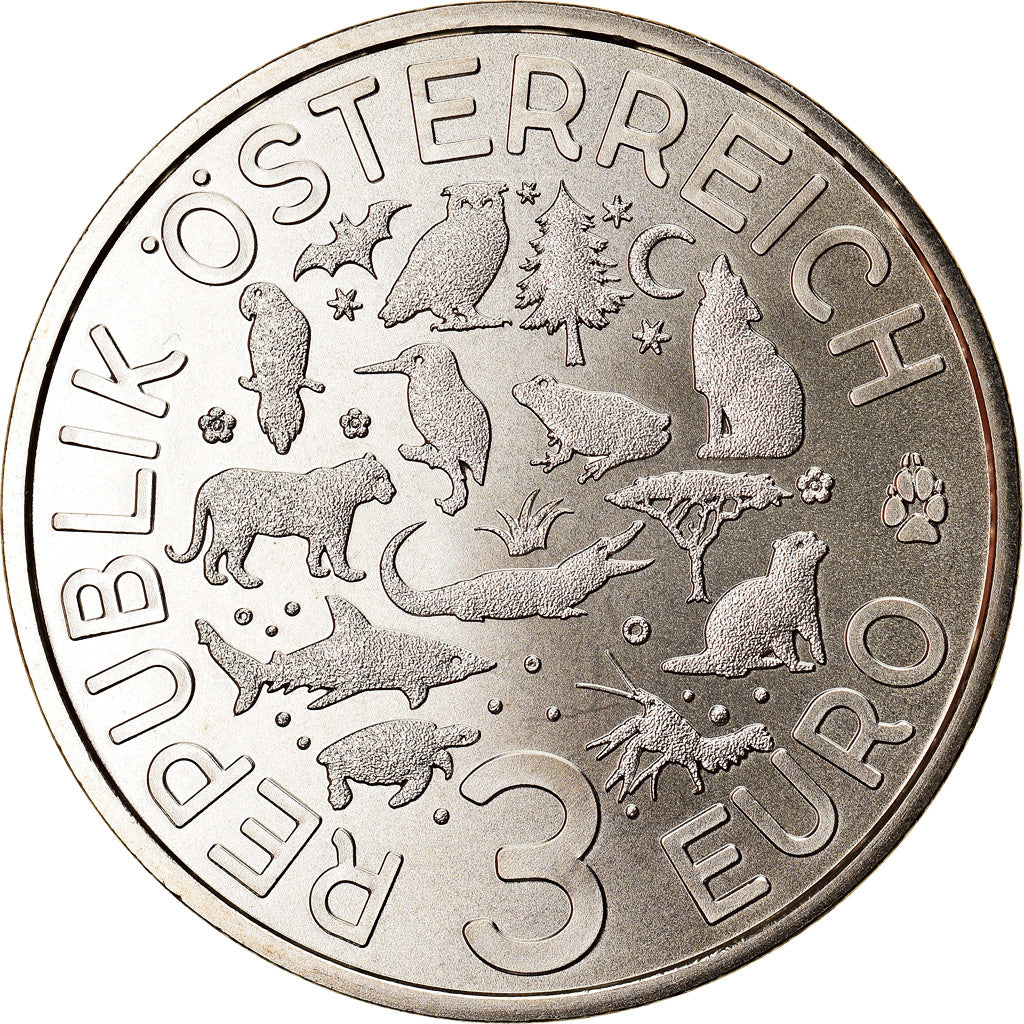 Austria, 3 Euro, The Kingfisher, 2017, Colourized, FDC, Rame-nichel