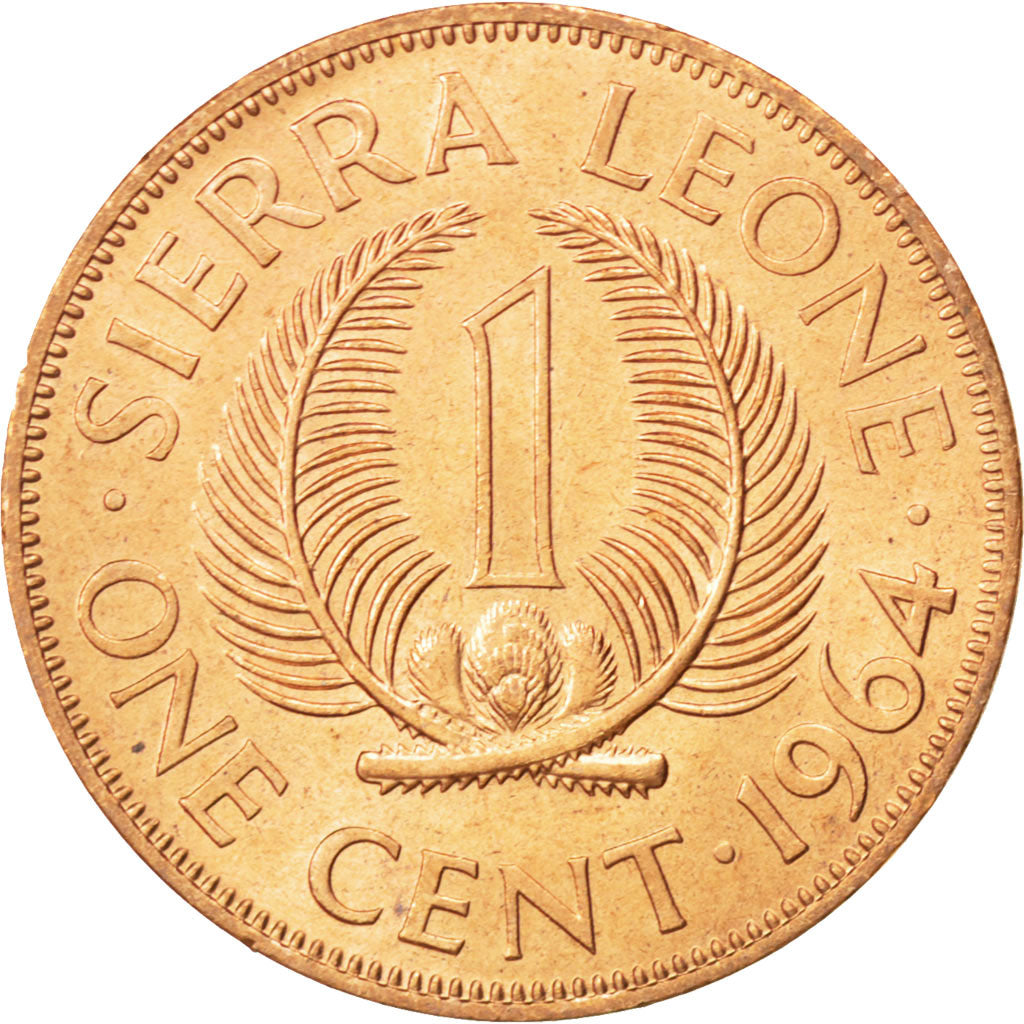 SIERRA LEONE, Cent, 1964, British Royal Mint, KM #17, MS(63), Bronze, 25.45,...