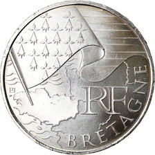 France, 10 Euro, Bretagne, 2010, Paris, MS(64), Silver, KM:1648