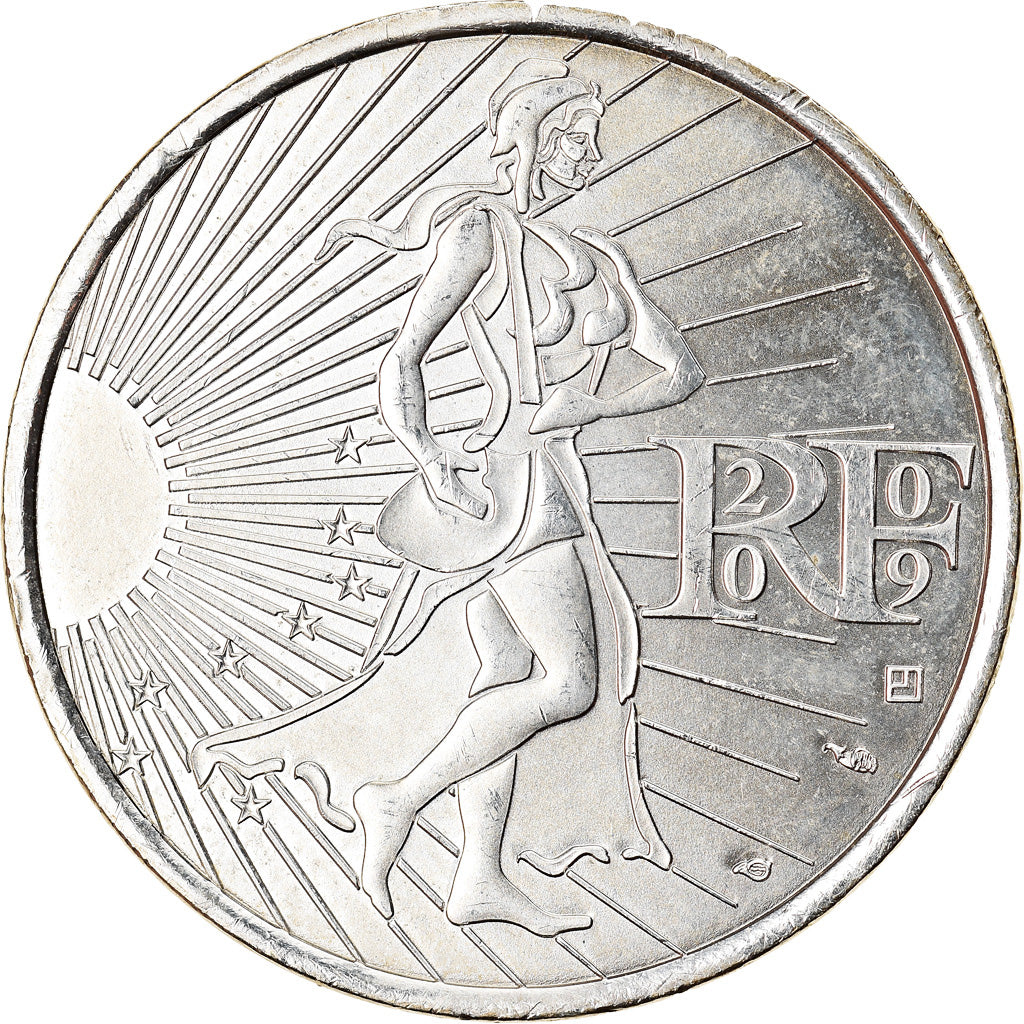France, 10 Euro, Semeuse, 2009, MS(60-62), Silver, Gadoury:EU337, KM:1580