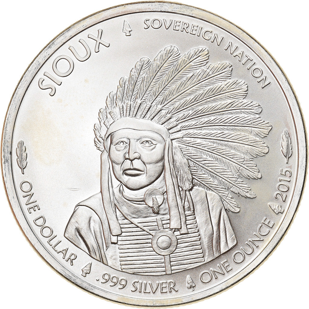 Münze, Vereinigte Staaten, Sioux Buffalo, 1 Dollar, 1 Oz, 2015, Exonumia, UNZ
