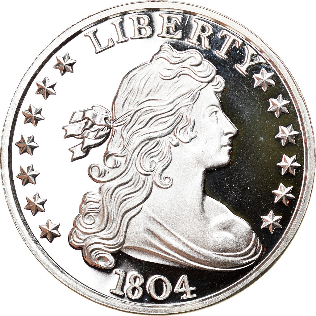 Moneta, Stati Uniti, Draped Bust Dollar 1804, 1 Oz, Exonumia, FDC, Argento
