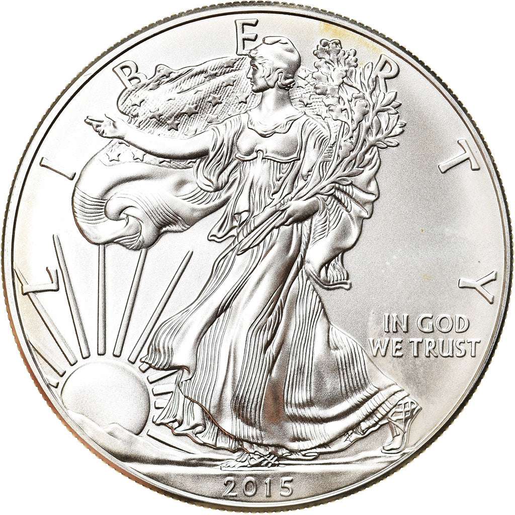 Moneta, USA, Silver Eagle, Dollar, 2015, 1 Oz, MS(65-70), Srebro