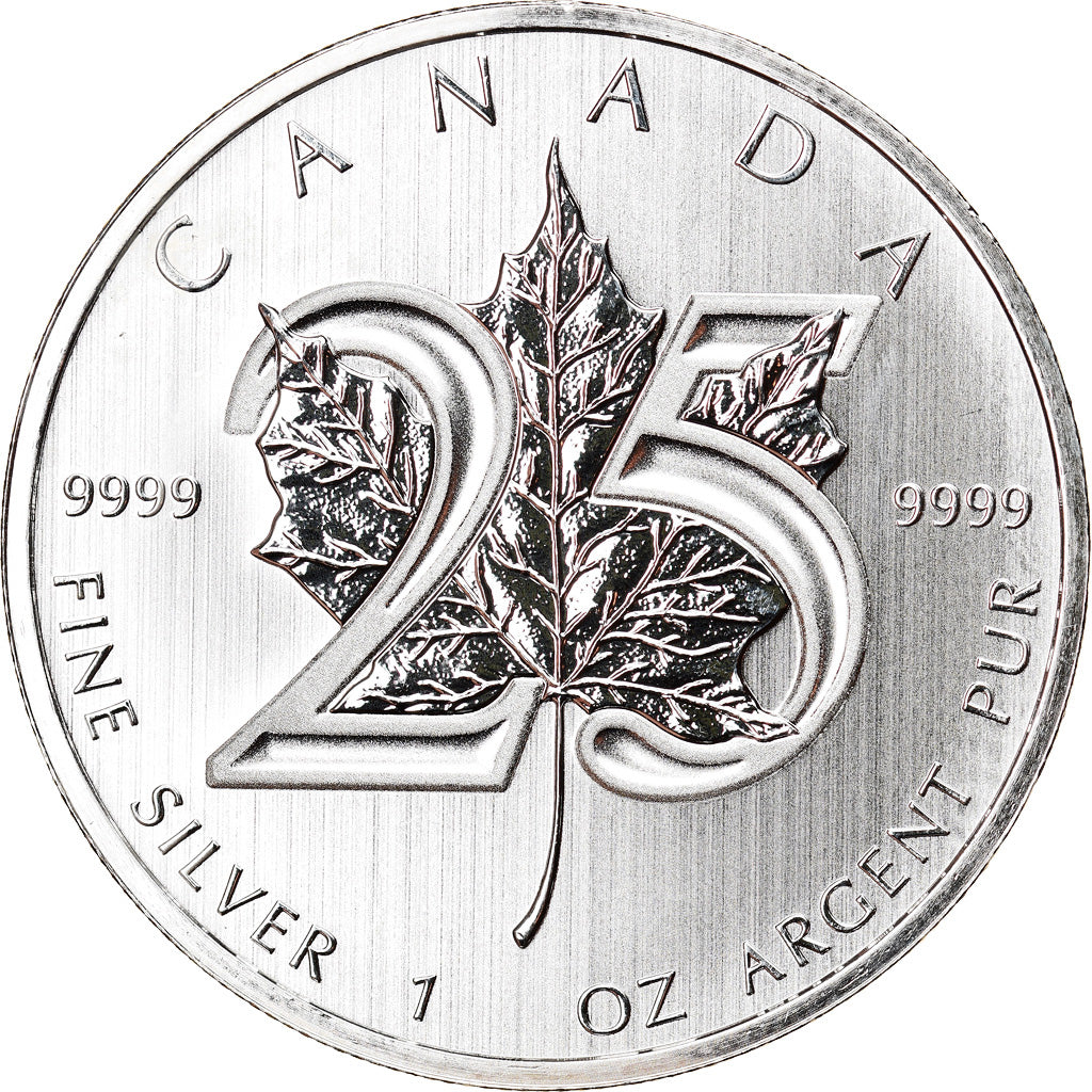 Münze, Kanada, Maple Leaf 25th Anniversary, 5 Dollars, 2013, 1 Oz, STGL