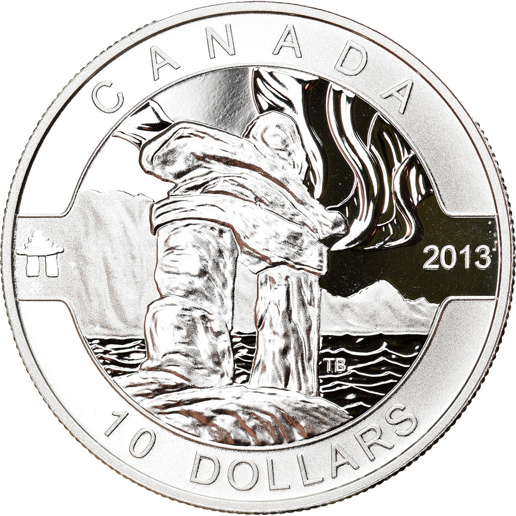 Monnaie, Canada, Elizabeth II, The Inukshuk, 10 Dollars, 2013, 1/2 Once, FDC