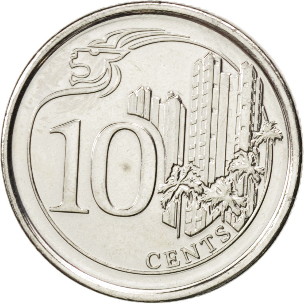 Coin, Singapore, 10 Cents, 2013, MS(63), Cupro-nickel, KM:New