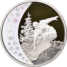 Moneta, Canada, Elizabeth II, Snowboarding, 25 Dollars, 2008, FDC, Argento
