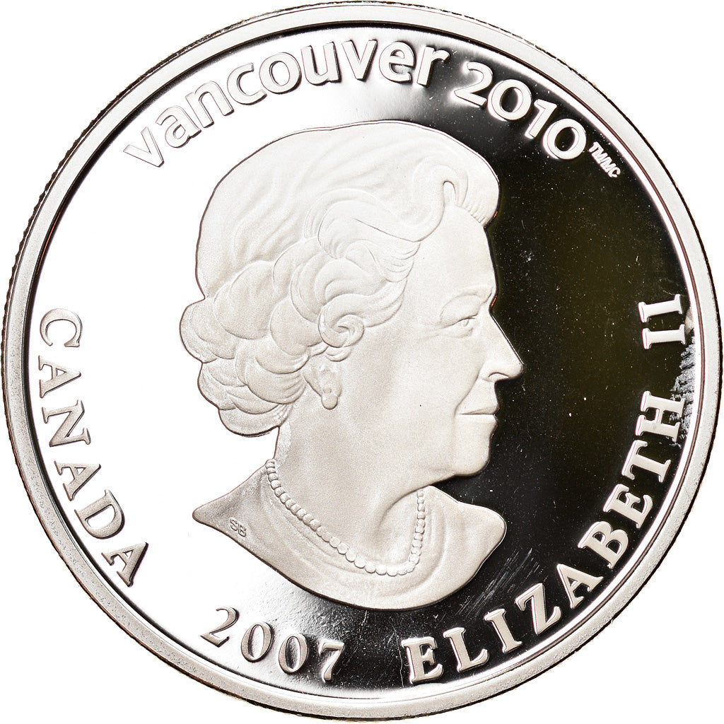 Moneda, Canadá, Elizabeth II, Alpine skiing, 25 Dollars, 2007, FDC, Plata