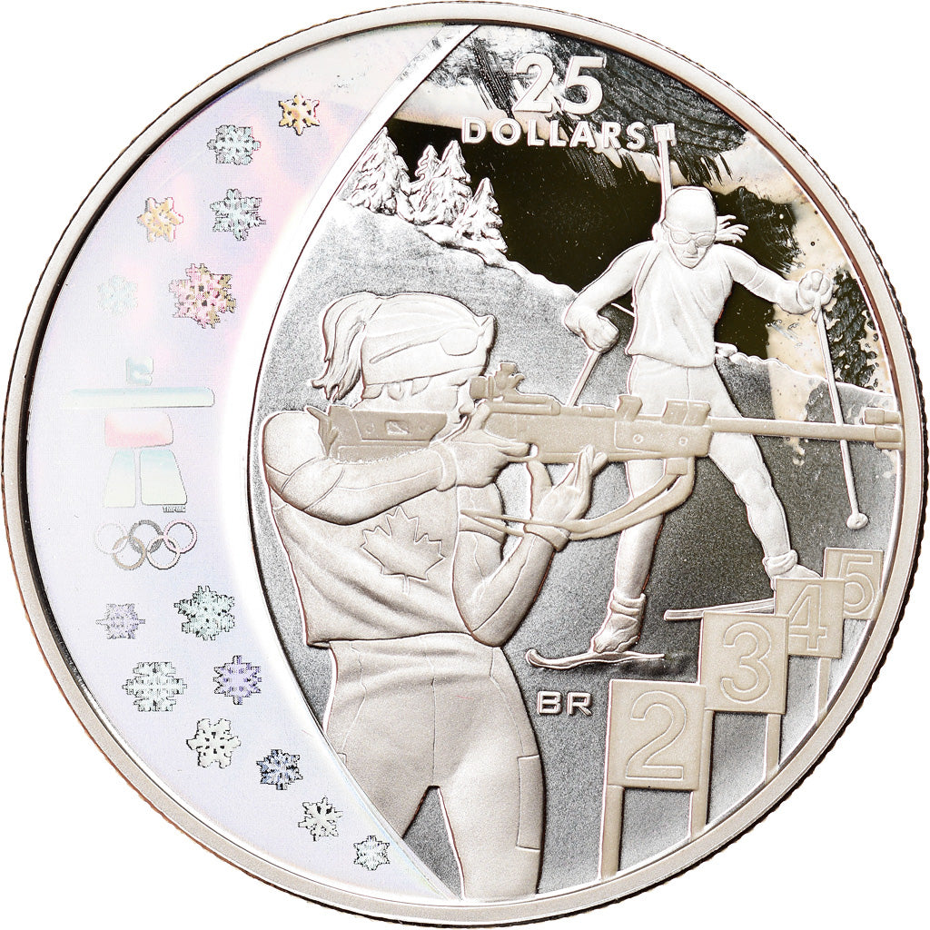 Coin, Canada, Elizabeth II, Biathlon, 25 Dollars, 2007, MS(65-70), Silver