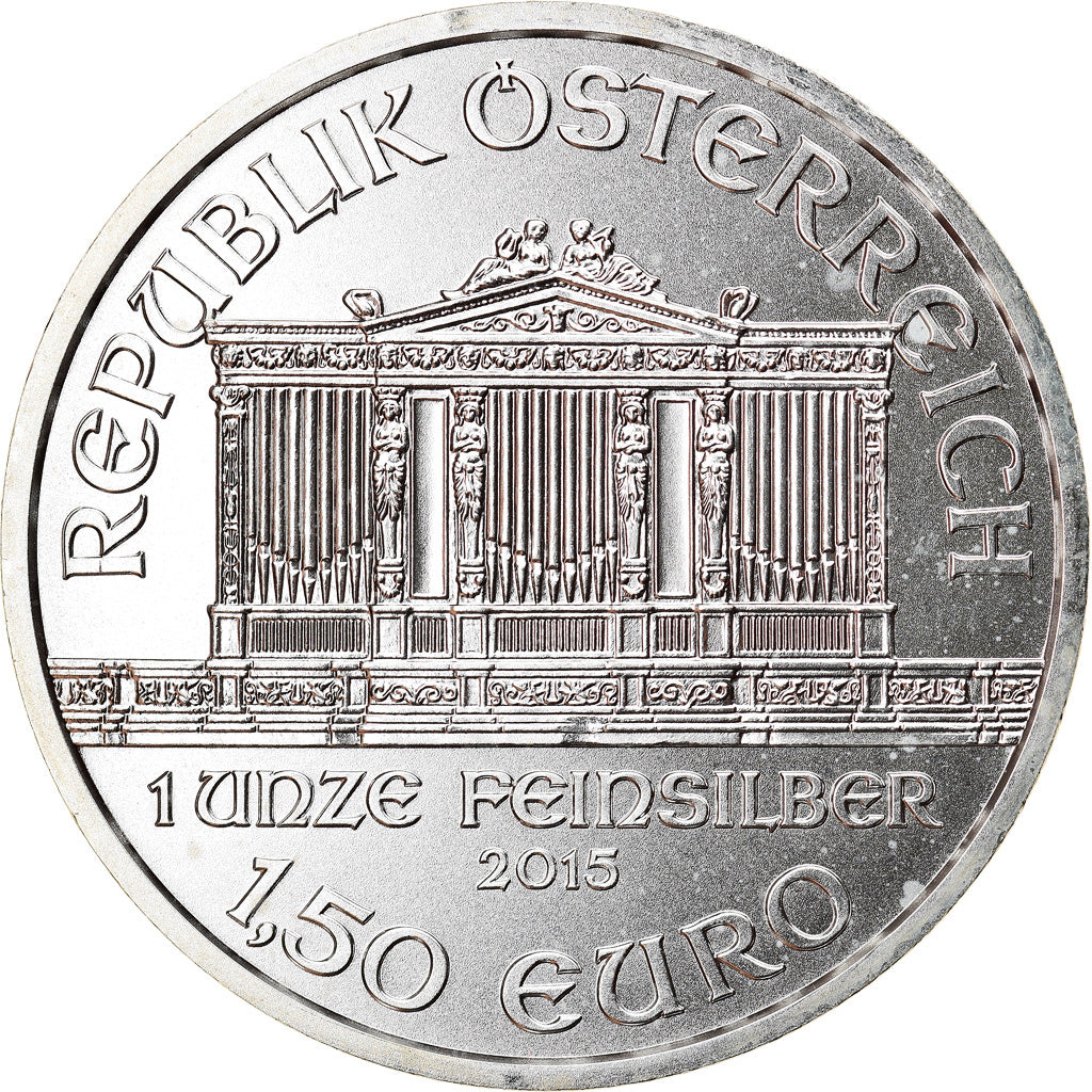 Austria, Philharmonic Orchestra, 1-1/2 Euro, 2015, 1 Oz, MS(65-70), Silver