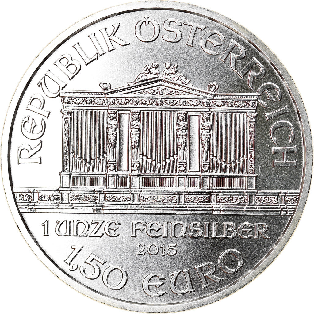 Österreich, Philharmonic Orchestra, 1-1/2 Euro, 2015, 1 Oz, STGL, Silber