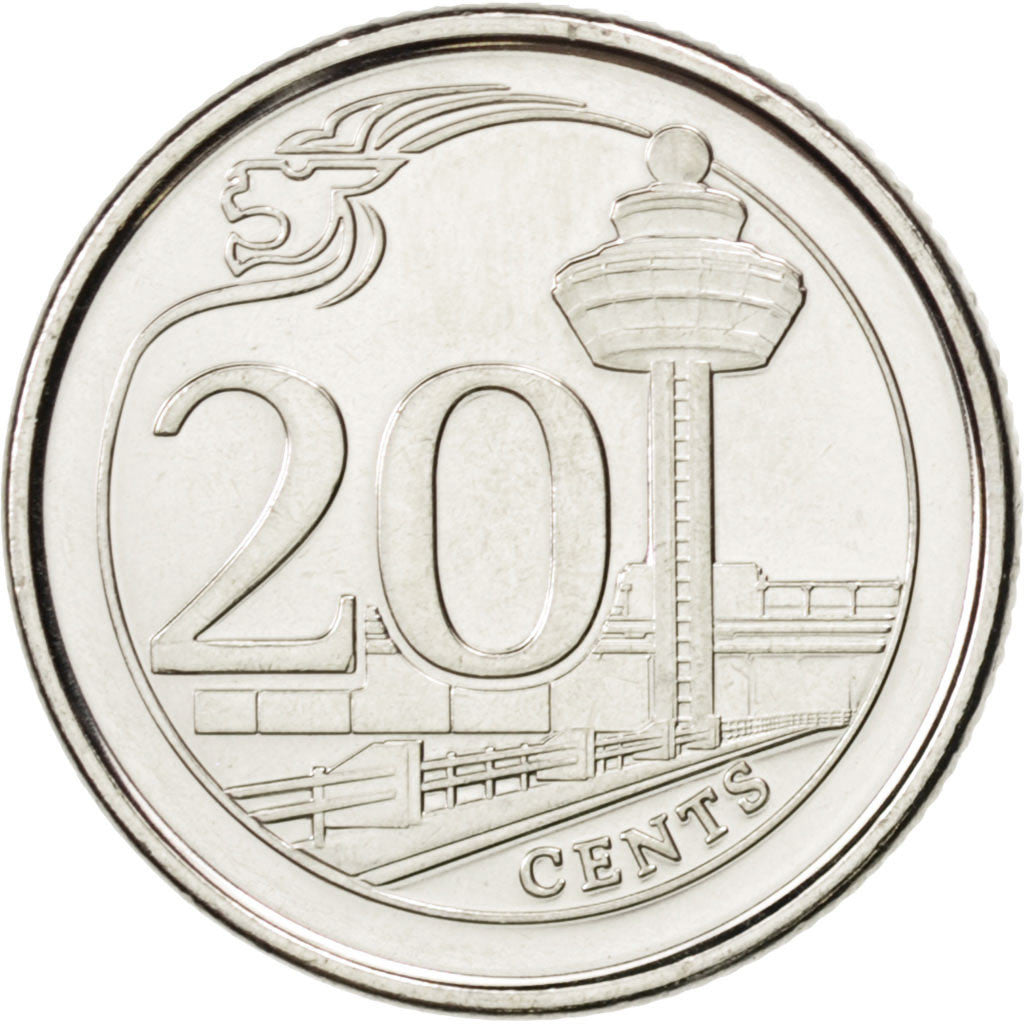 Coin, Singapore, 20 Cents, 2013, MS(63), Cupro-nickel, KM:New