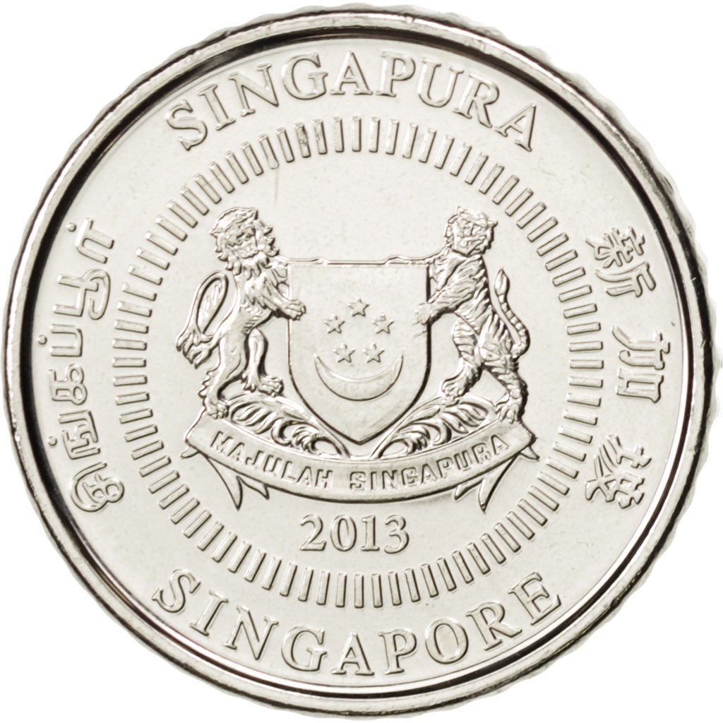 Coin, Singapore, 50 Cents, 2013, MS(63), Cupro-nickel, KM:New