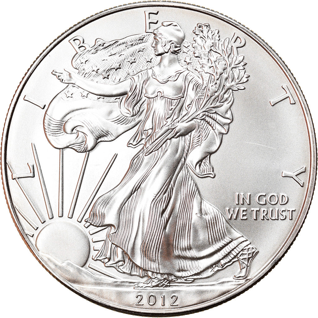 Moeda, Estados Unidos da América, Silver Eagle, Dollar, 2012, 1 Oz, MS(65-70)