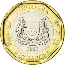 SINGAPORE, Dollar, 2013, KM #314, MS(63), Bi-Metallic, 24.65, 7.59