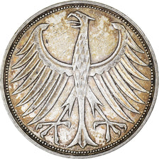 Coin, GERMANY - FEDERAL REPUBLIC, 5 Mark, 1951, Karlsruhe, AU(50-53), Silver