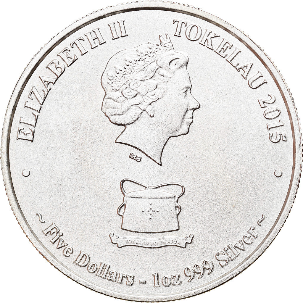 Monnaie, Tokelau, Mokoha-Great White Shark, 5 Dollars, 2015, 1 Oz, FDC, Argent