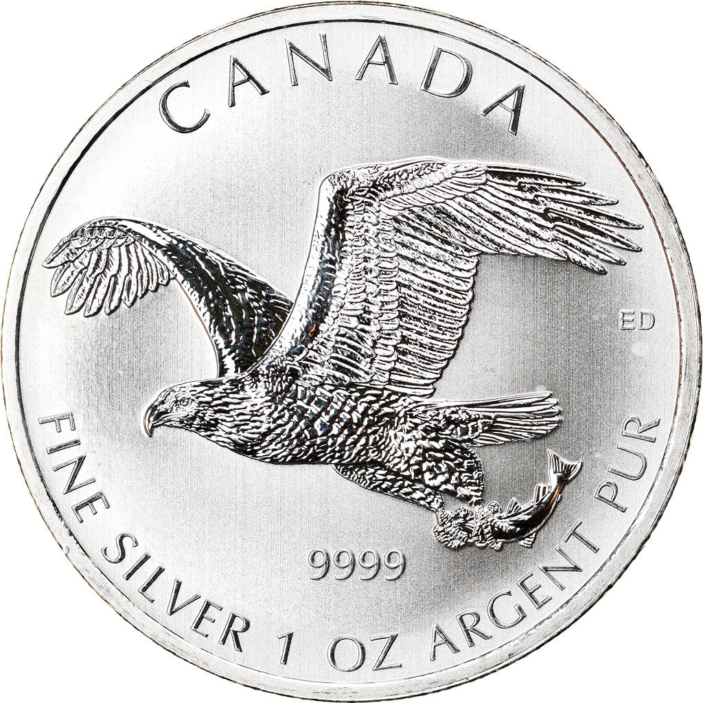 Münze, Kanada, Bald Eagle, 5 Dollars, 2014, 1 Oz, UNZ+, Silber