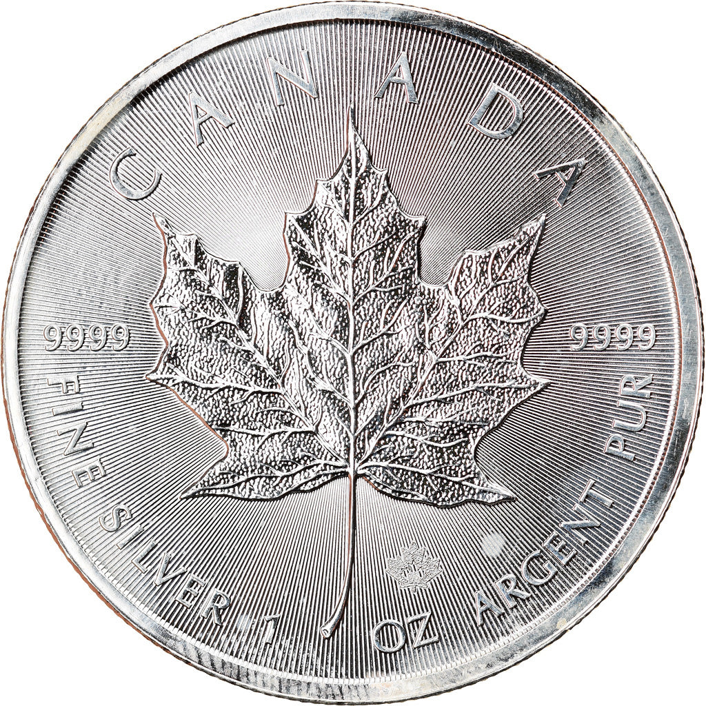 Moneta, Canada, Maple Leaf, 5 Dollars, 2016, 1 Oz, MS(64), Srebro